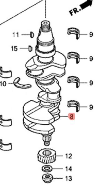 КОЛЕНВАЛ в сборе HONDA (13311-ZZ5-000) BF50