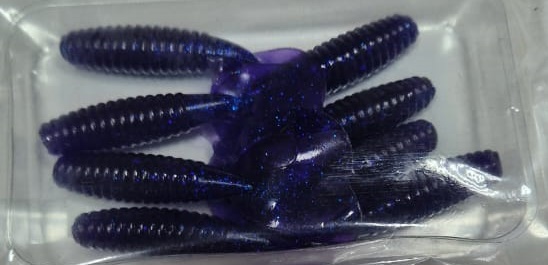 Твистер MEGA GRUB 65мм (съедобн. фиолетовый) (уп. 8шт)