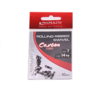 ������� Namazu Pro ROLLING RIBBED SWIVEL, ������, ��. Carbon, �. 7, test-14 �� (��. 10 ��.)