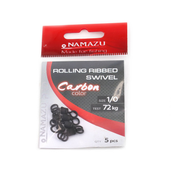 ������� Namazu Pro ROLLING RIBBED SWIVEL, ������, ��. Carbon, �. 1/0, test-72 �� (��. 5 ��.)