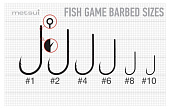  metsui FISH GAME BARBED  bln,   6,  . 12 .