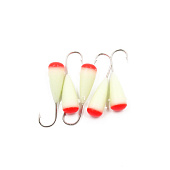 Мормышка полимер. ЯМАН Конус крас. шап. с отверстием, кр. №8, цв. фосфор-красн. Мормышка полимер. ЯМАН Конус крас. шап. с отверстием, кр. №8, цв. фосфор-красн.