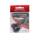  Namazu Pro ROLLING RIBBED SWIVEL, , . Carbon, . 3/0, test-110  (. 5 .)