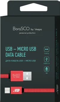  USB 2.0 - micro USB BoraSCO VSP (34453, 3A, 1 .,,  )